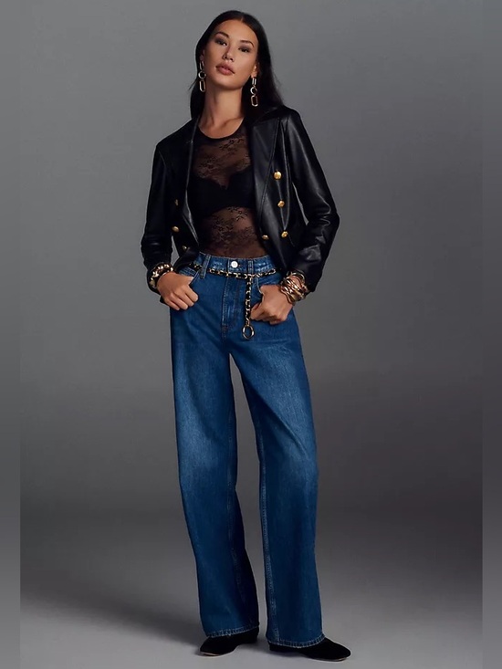 Anthropologie Denim - 🖤 Frame Le High 'N' Tight Wide Leg Jeans Anthropologie Dark Wash 100% Cotton 28